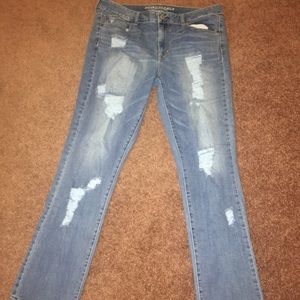 American Eagle Distressed Straight Jeans, Size 18L